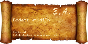 Bodacz Arián névjegykártya